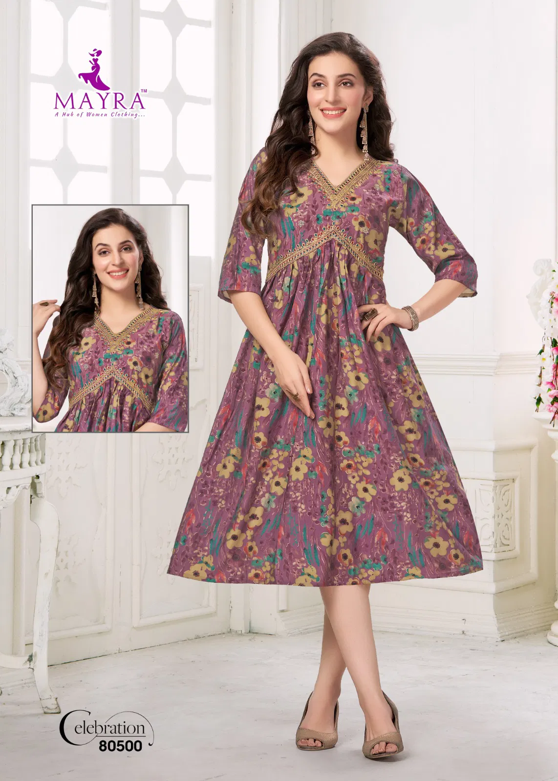Celebration By Mayra Chanderi Modal Printed Anarkali Kurtis Orders In India